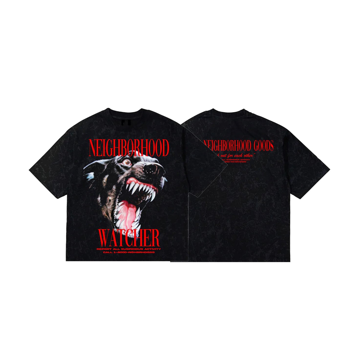 GOODS Neighborhood Watcher Black Acid Washed Tee