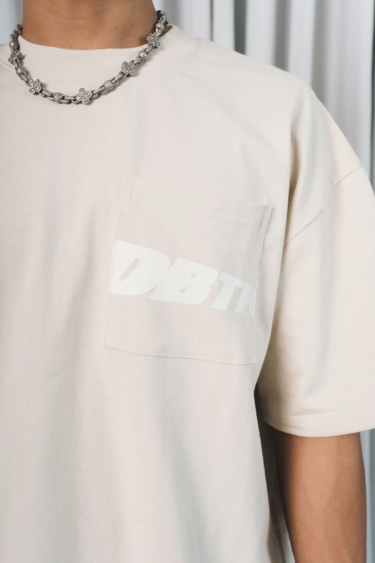 DBTK Slant Tee Beige and Cream