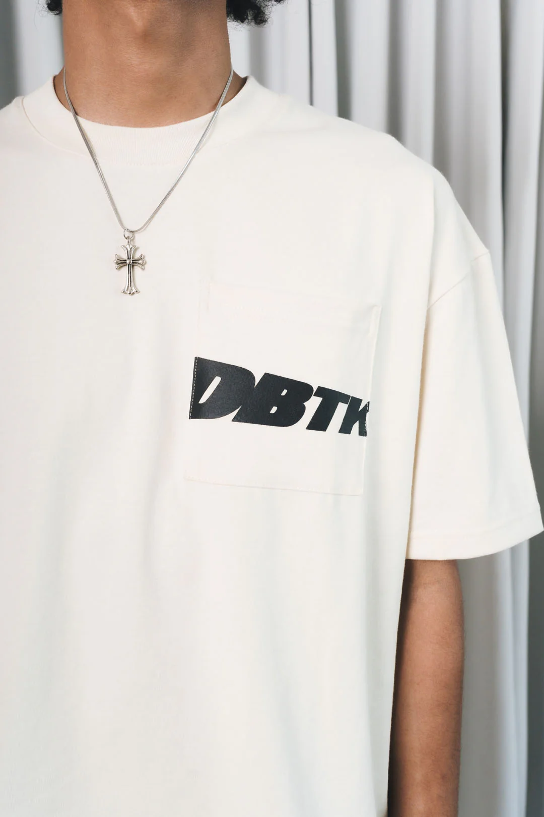 DBTK Slant Tee Cream and Black