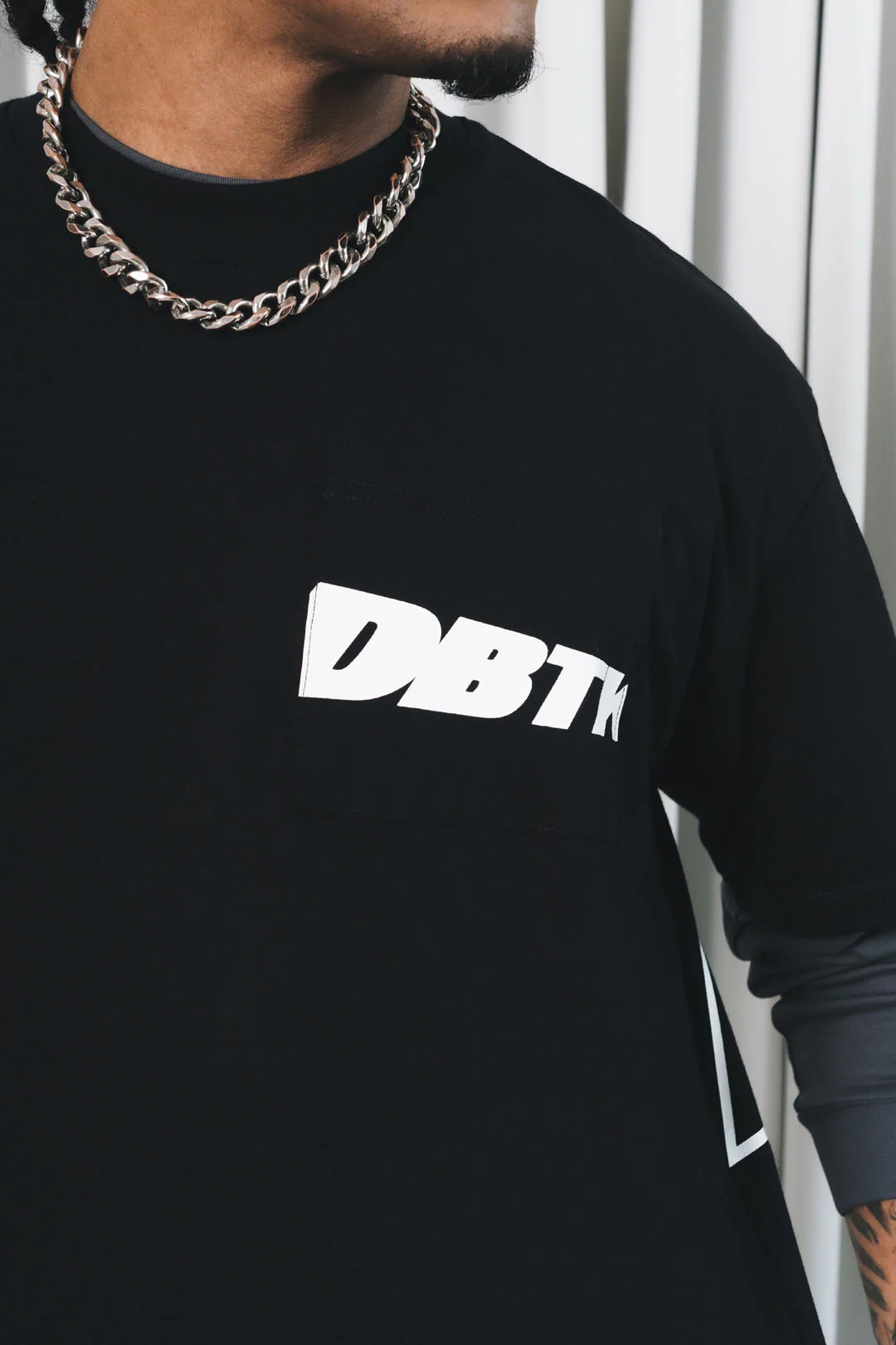 DBTK Slant Tee Black and White