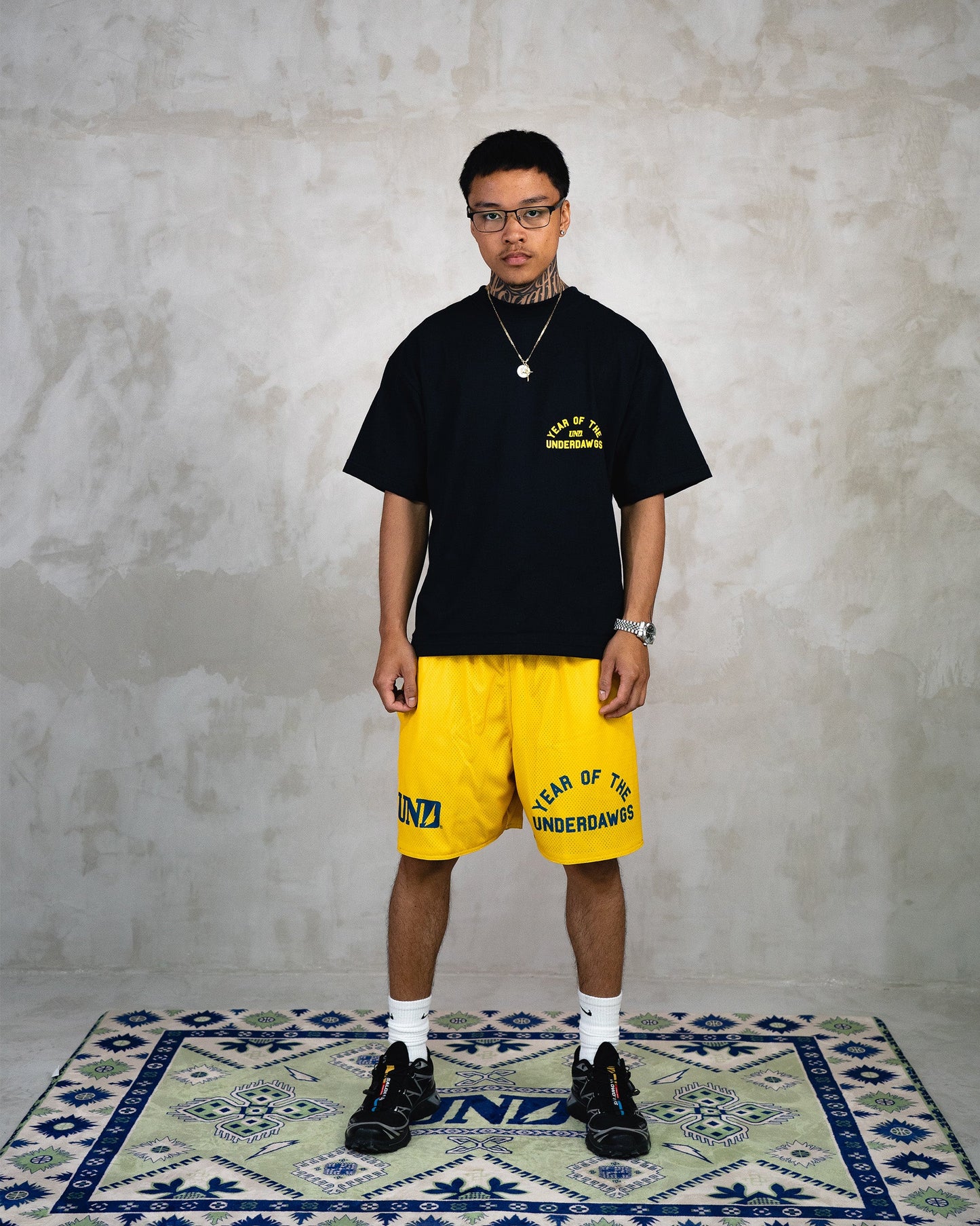 UND YOTU Reversible Mesh Navy Yellow