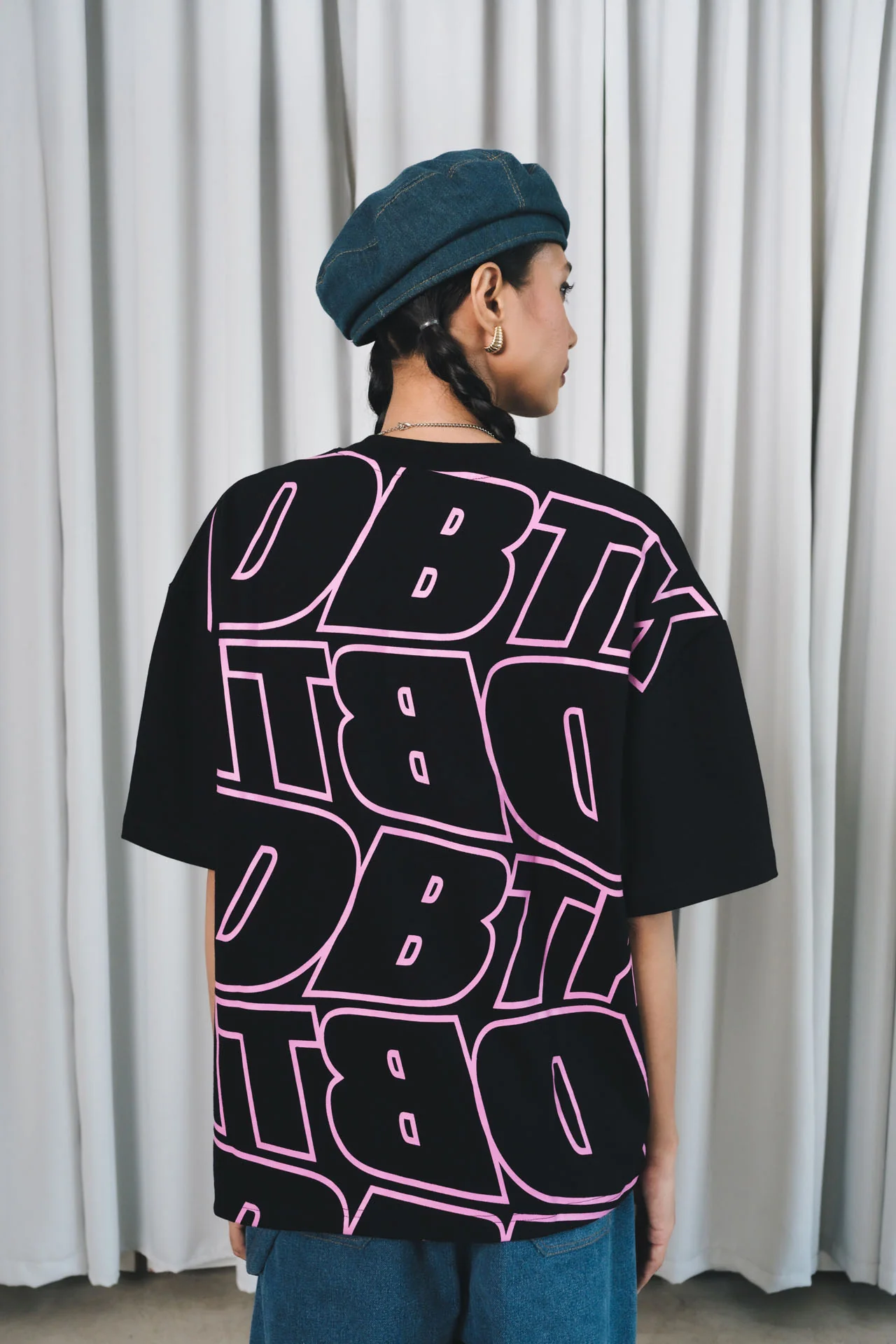 DBTK Slant Tee Black and Pink