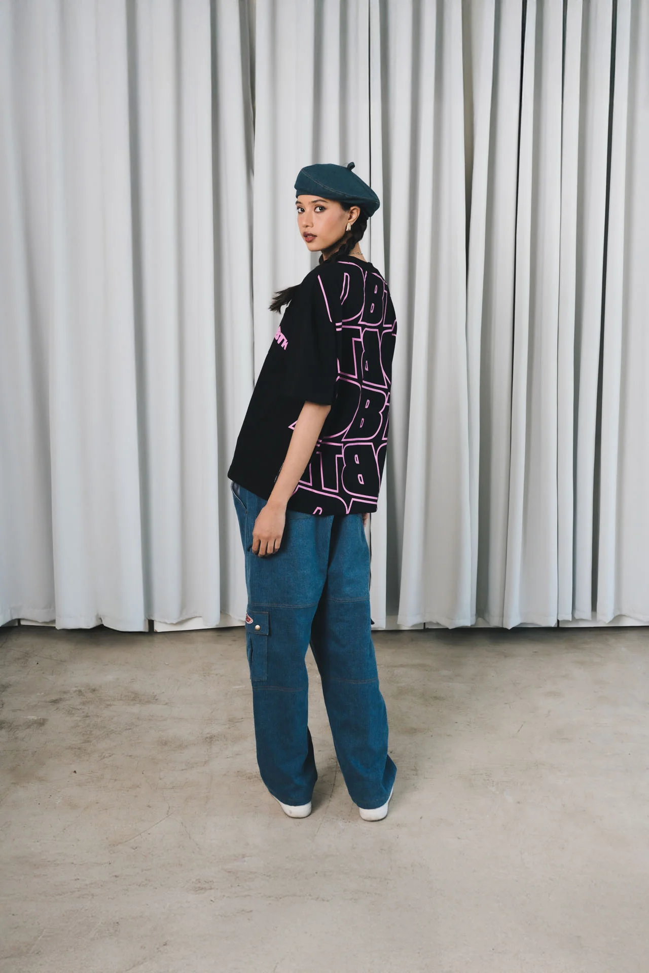 DBTK Slant Tee Black and Pink