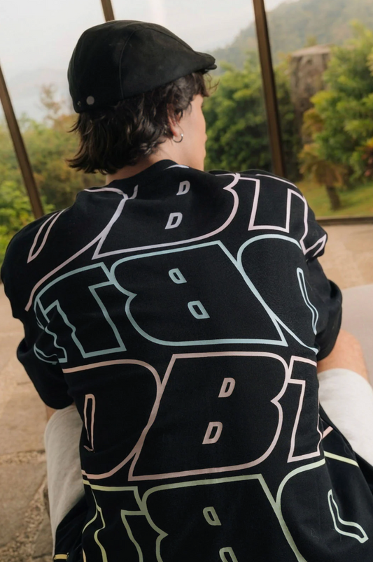 DBTK Slant Tee Black Pastel