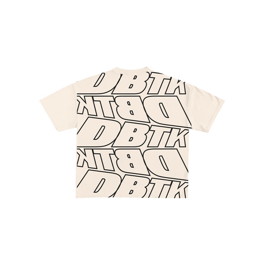 DBTK Slant Tee Cream and Black