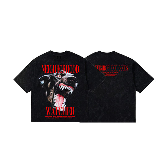 GOODS Neighborhood Watcher Black Acid Washed Tee