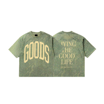 GOODS Arch Green Acid Washed Tee