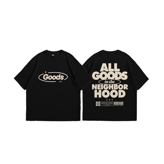 Good Hood Cream on Black Tee
