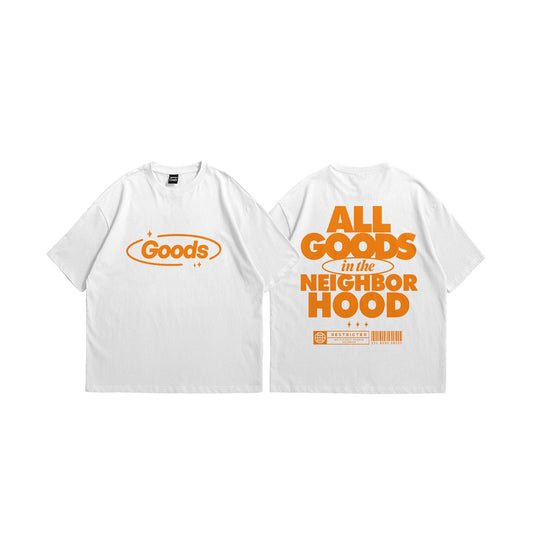 Good Hood Orange on White Tee