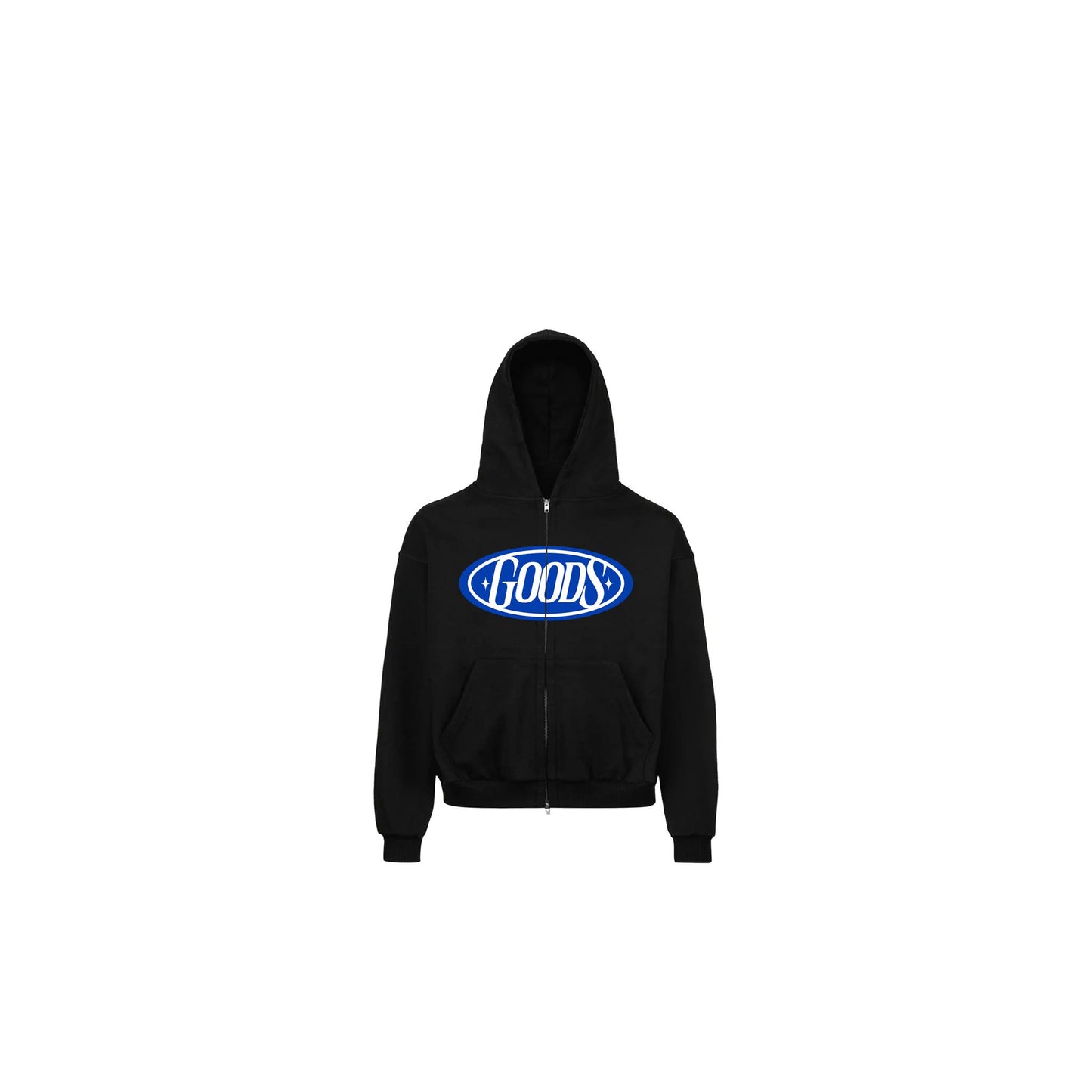 Badge Black Zip Up Hoodie