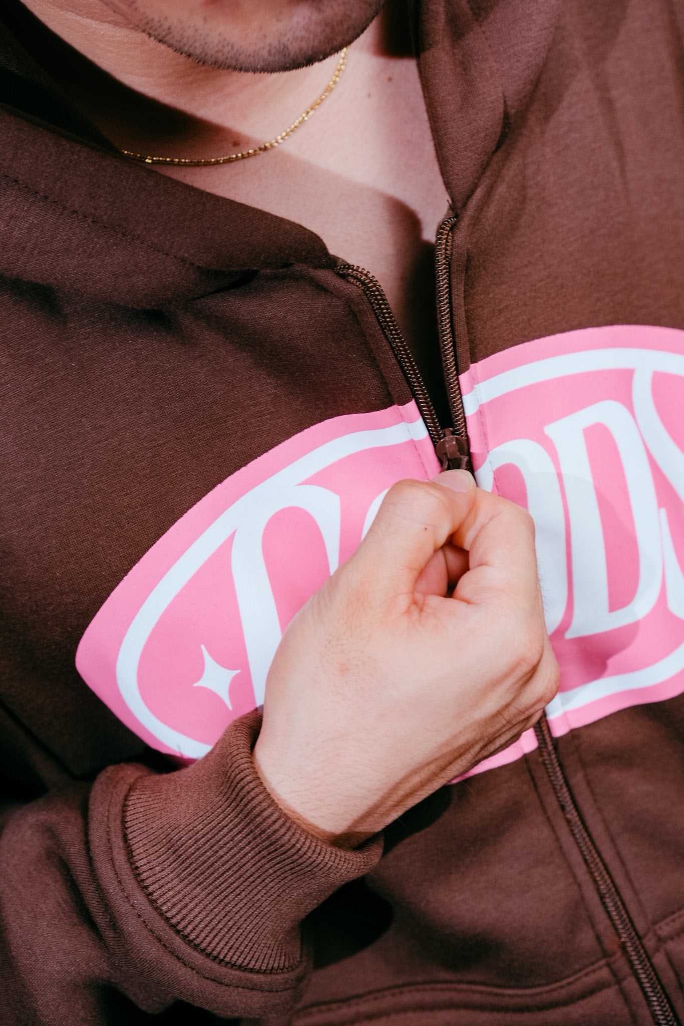Badge Choco Zip Up Hoodie