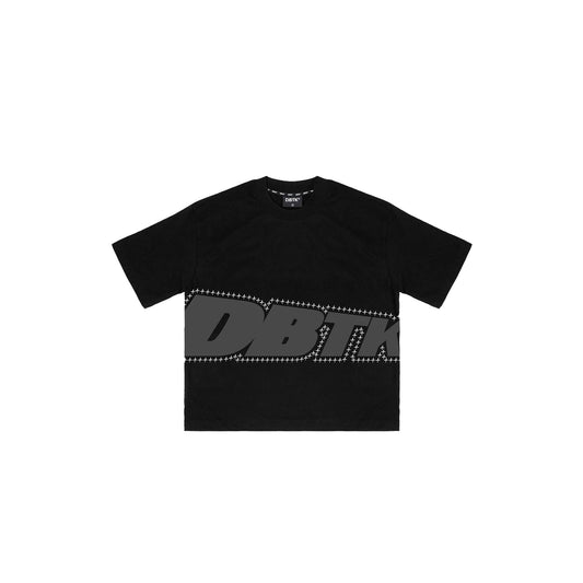 Slant Sparkline Black Tee