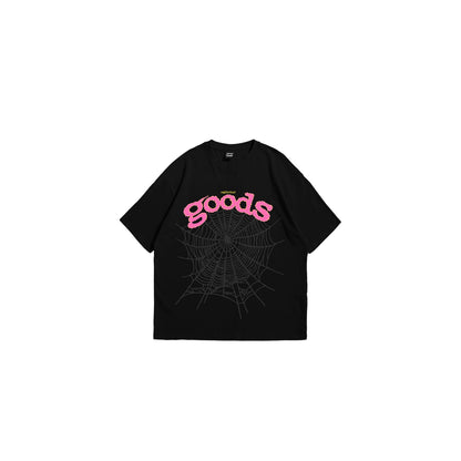 Spiderweb Pink Black Tee