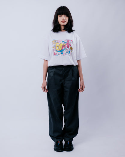Strap Clutch White Tee