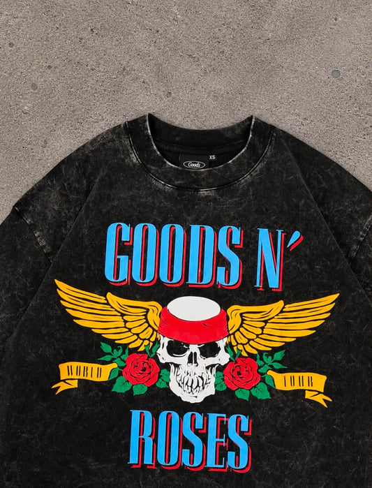 GOODS Goods n Roses Acid Washed Tee