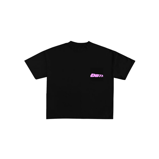 DBTK Slant Tee Black and Pink