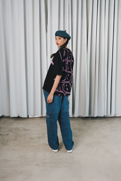 DBTK Slant Tee Black and Pink