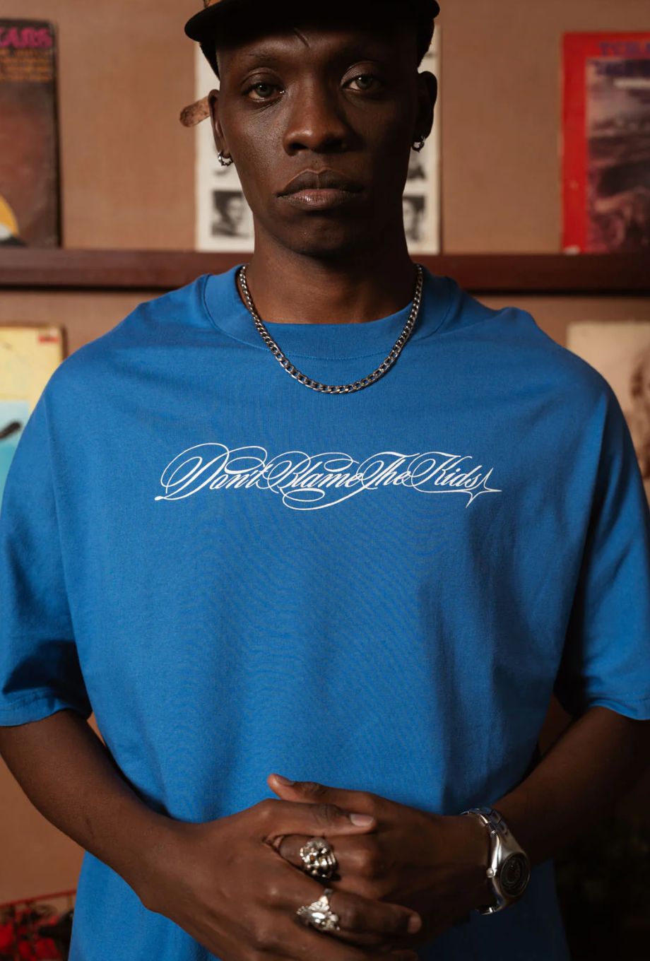 Calligraphy Blue Tee