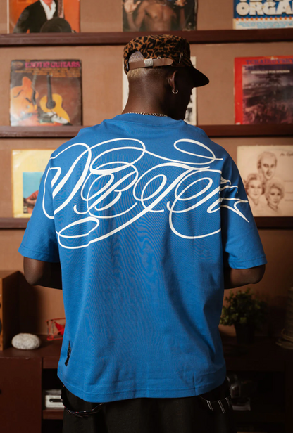 Calligraphy Blue Tee