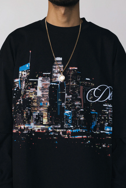LA Skyline Black Tee