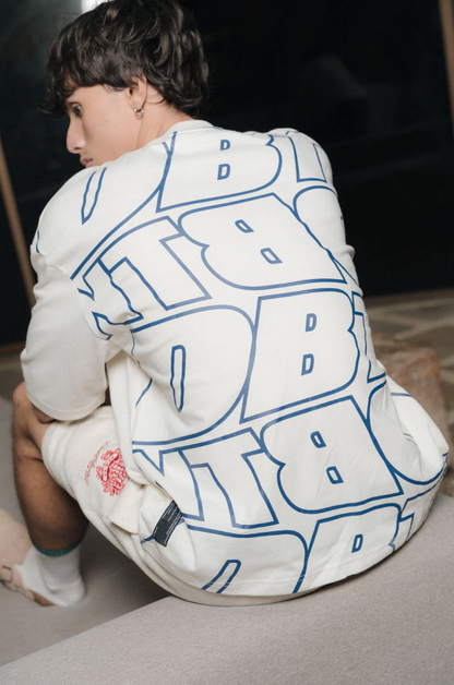 DBTK Slant Tee Off White Blue