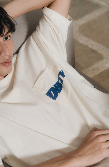 DBTK Slant Tee Off White Blue